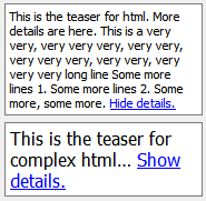 ctkFittedTextBrowser A QTextBrowser that returns a dynamic vertical size hint depending of it's width. The widget can collapse the text and add a link that the user can click to show the full text.