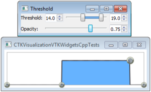 ctkVTKThresholdWidget A widget to control a threshold min/max/height in a vtkPiecewiseFunction